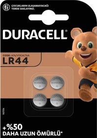 Resim Duracell Lr44 1.5 Volt Düğme Pil 4lü Paket 5131 