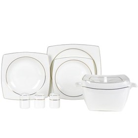 Resim Korkmaz Bone Collection 60 Parça Kare Yemek Takımı A8460 