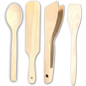 Resim Daily Queen Pratik Kullanım Ahşap Mutfak Seti 4 parça 