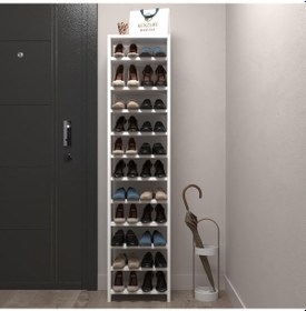 Resim Kenzlife Ayakkabılık Mısri Mat Beyaz Suntalam 170 040 20 Yirmiiki Çift Ayakkabı Kapasitesi Arkalıksız Beyaz 