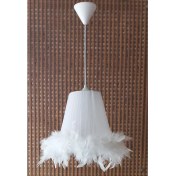 Resim Onay Avize Beyaz Organze Masal Avize M-321 Yatak Odası Çocuk Odası Genç ve Bebek Odası Avize Aydınlatma Sarkıt 