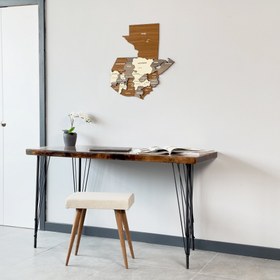 Resim Guatemala Ahşap Duvar Haritası - 3D ve Çok Renkli - Ahşap Duvar Dekoru - 57x60 cm 