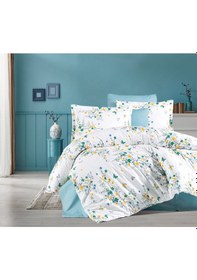 Resim Vionetta Pamuklu Lastikli Çarşaflı 2 Yastıklı Tek Kişilik Nevresim Takımı Petrol 