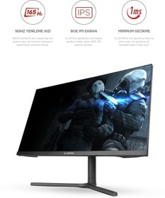 Resim Rampage Cluster CL27R165 27" 1 Ms 165 Hz BOE IPS FHD Freesync Pivot PC Flat Oyuncu Monitör 