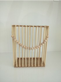 Resim Sorgun Kadın Kooperatifi El Yapımı Dergilik Bambu Çubuklu Boncuklu 25 cm 