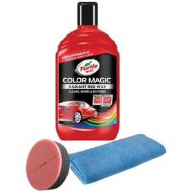 Resim Turtle Wax Renkli Cila Kırmızı 500 Ml Cila Süngeri Ve Mikrofiber 