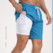 Resim Erkekler için Hızlı Kuruyan Plaj Şortları - Yazlık Nefes Alabilen Polyester Atletik Yüzme Şortu, Hafif ve Dayanıklı, Yüzmek, Yoga, Koşu, Golf, Doğa Aktiviteleri İçin Normal Kalıp 