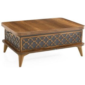 Resim Evistro Akıllı Laptop Sehpa Yemek Masası Orta Sehpa Ceviz - Antrasit 