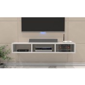 Resim Egecan Mobilya Beyaz 130 Cm Modern Tv Ünitesi Televizyon Sehpası Askıda Tv Ünitesi 