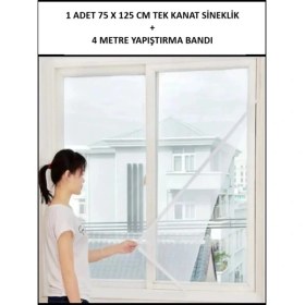 Resim Sineklik Pencere Cam Tül Sineklik Yapışkan Bantlı Tek Kanat Böcek Sinek Önleyici 