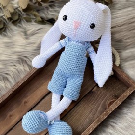Resim Amigurumi Uzun Kulak Tavşan Erkek - Mavi 