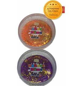 Resim Slime Simli 2 Renk Kaliteli Ele Yapışmayan Pofuduk Yumuşacık Slime 