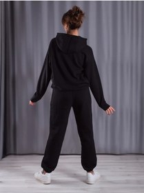 Resim LAND MODA Kadın Vazo Baskılı Fermuarlı Sweatshirt Alt Üst Eşofman Takımı 