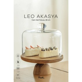 Resim Leo Akasya Standlı Cam Kek Fanusu Ayaklı 28 cm Dev Boy 