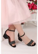 Resim Kiko 761 Çatlak Günlük Kız Çocuk 3 Cm Topuk Sandalet Ayakkabı Siy Siyah 