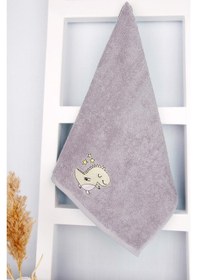 Resim Baveno %100 Pamuk 50X90 Gri Nakışlı El / Yüz Havlusu 