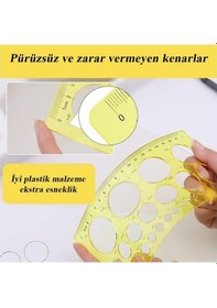 Resim Daire Şablonu Cetveli 1-36 MM 24 Cm Şeffaf 