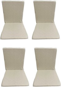 Resim Sandalye Minderi Arkalıklı Fermuarlı Süngerli-4 Adet(Kremkırçıllı (532503644) 