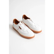 Resim Navro Erkek Beyaz Hakiki Deri Casual Sneaker Ayakkabı 
