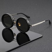 Resim Erkek ve Kadın Rahat Moda Trend Yuvarlak Çift Çubuk Metal Çerçeve TAC Lens Parti Gözlüğü, Sokak Fotoğraf Aksesuarı, Noel Baba Günü Anneler Günü Hediyesi 