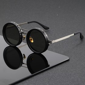 Resim Erkek ve Kadın Rahat Moda Trend Yuvarlak Çift Çubuk Metal Çerçeve TAC Lens Parti Gözlüğü, Sokak Fotoğraf Aksesuarı, Noel Baba Günü Anneler Günü Hediyesi 