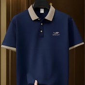 Resim Erkekler için Benzersiz Geometrik Desenli Kısa Kollu Golf Gömleği, İş Gündelik ve Rahat Tenis Antrenmanları İçin Uygundur. 
