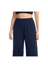 Resim Akbeniz Kadın Lacivert Dokulu Büyük Beden Cepli Pijama Altı 