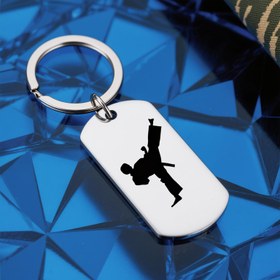 Resim 1 adet Taekwondo Elite Paslanmaz Çelik Anahtarlık - Siyah ve Beyaz Sömürgecilik Tasarımı, Dayanıklı ve Paslanmaya Dayanıklı, Spor Tutkunları İçin Mükemmel, Erkekler İçin İdeal Hediye, Spor Tutkunu Aksesuarı | Funky Anahtarlık | Dayanıklı Anahtarlık 