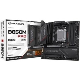 Resim Maxsun Termınatör B850m Pro Dark Wıfı7 Ddr5 Hdmı-dp Typec Pcıe 5.0 1851p Matx 