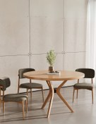 Resim Haven Pergel İskandinav Doğal Ahşap Mutfak Masası 100x100 