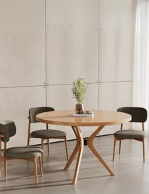 Resim Haven Pergel İskandinav Doğal Ahşap Mutfak Masası 110x110 