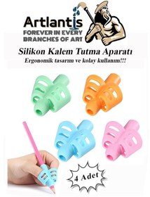 Resim Kalem Tutma Aparatı Pastel Renkler 4 lü 1 Paket Silikon Kolay Tutma Aparatı 4 Renk 