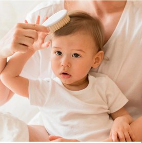Resim Babyjem Sertifikalı Yumuşak Doğal Bebek Kıl Fırça Tarak Seti Mavi 
