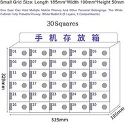 Resim Duvara Monte Akrilik Telefon Saklama Soyunma Kutusu Anahtarlı - Ofis Okul Fabrikası için 30 Yuvaları Cep Telefonu Güvenli Mevduat Dolabı - Güvenli Mobil Cihaz 