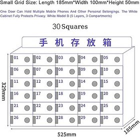 Resim Duvara Monte Akrilik Telefon Saklama Soyunma Kutusu Anahtarlı - Ofis Okul Fabrikası için 30 Yuvaları Cep Telefonu Güvenli Mevduat Dolabı - Güvenli Mobil Cihaz 