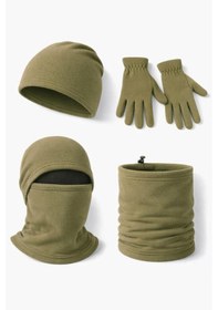 Resim Polar Bere Eldiven Boyunluk Ve Kar Maskesi Bej 