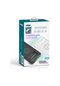 Resim Phixi Basic PW11 10.000 mAh Wireless Şarj Çift Çıkışlı Led Göstergeli Powerbank Beyaz 