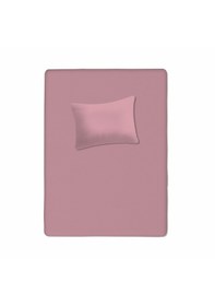 Resim %100 Pamuklu Bebek Lastikli Çarşaf 70x130+20 Bebek Yastık Kılıfı 35x45 Açık Pembe 