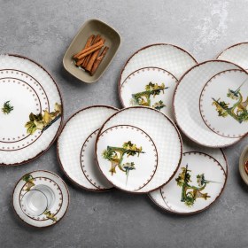 Resim Aryıldız Garland 25 Parça Desenli 6 Kişilik Kahvaltı Takımı Renkli Porselen Set 