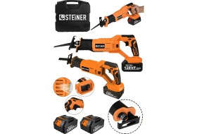 Resim Steiner Alman 128 Vf 10AH Kömürsüz Motor Kemik Ahşap Demir Kesmetilki Kuyruğu Akülü Testere Makinesi Turuncu 