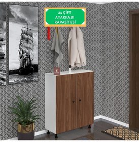 Resim Kenzlife Ayakkabılık Galoş6 Cvzbyz 53 080 32 Kapaklı 6 Raflı 24 Çift Ayakkabı Kapasitesi Ahşap 