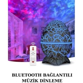 Resim Techno Stock Yumurta Şeklinde Su Dalgalı Bluetooth Speaker Lamba Renkli Şarjlı 
