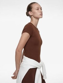 Resim Slim Fit Uzun Kollu Bisiklet Yaka Spor Tişört 