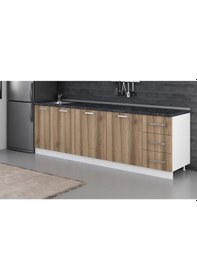 Resim Minar 255 Cm Mutfak Dolabı Beyaz Dore 255-D1-Alt Modül Beyaz 