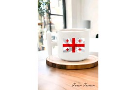 Resim Tanem Milli Bayrak Detaylı T Kulp Kahve Kupası, Milli Renkler, Vatansever, Ulusal Kimlik, Milliyetçi Kupa 