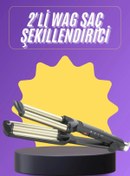 Resim soonaksesuar Profesyonel Seramik Kaplama Saç Şekillendirici Wag Maşa Isı Ayarlı 