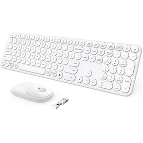 Resim Seenda Kablosuz Klavye Ve Mouse, Usb Ve Type-c - Beyaz 