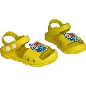 Resim Dy-5001 Kaymaz Figürlü Çocuk Sandalet Terlik Park Bahçe Terlik Sarı 