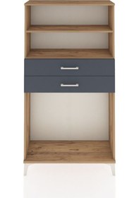 Resim Arges Dolap 2 Raflı 2 Çekmeceli 88x30x163 Çam-antrasit Çam 