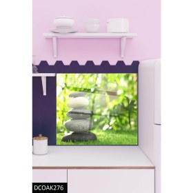 Resim Ne Verelim Size Cam Ocak Arkası Koruyucu | Siyah Taşlar 